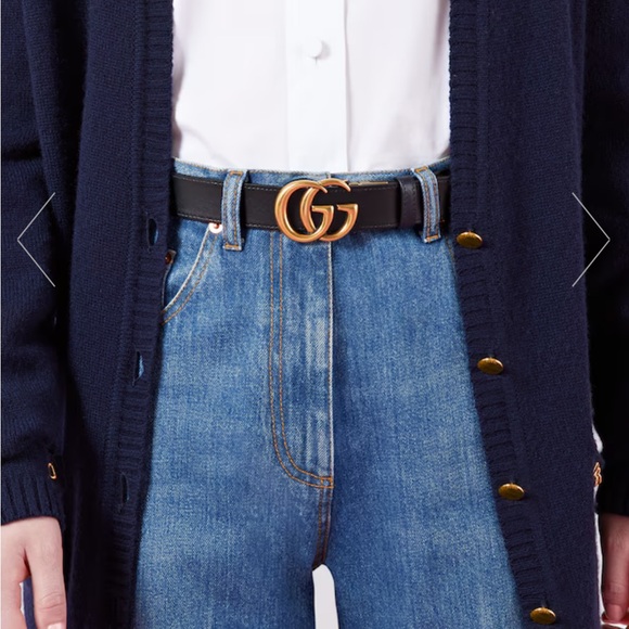 Gucci GG Marmont black gold tan reversible women’s belt - Picture 13 of 13